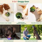 5-in-1 Dog Toys to Keep Them Busy, Bite n Brush Enrichment Toys for Dogs, Best Dog Boredom Toys, DIY Frozen Toys & Freeze Bone for Dogs, Chew Toys for Large Dogs, Extremely Durable Natural Rubber Toy