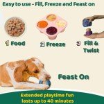 5-in-1 Dog Toys to Keep Them Busy, Bite n Brush Enrichment Toys for Dogs, Best Dog Boredom Toys, DIY Frozen Toys & Freeze Bone for Dogs, Chew Toys for Large Dogs, Extremely Durable Natural Rubber Toy