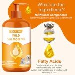SOCATER Fish Oil for Dogs & Cats, Wild Salmon Oil Omega 3 Support Skin and Shiny Coat, Natural Supplement in Pet Diets, EPA-DHA Fatty Acids Supporting Joint Health, Enhancing Cognitive Function,16oz