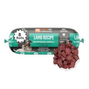 CountryPet Naturals New Zealand Frozen Dog Rolls Lamb, Pasture-Raised & Free-Range, Gently Pasteurized Raw Dog Food, Protein-Rich, Natural & Healthy (8 Rolls/case)