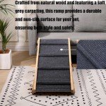 Wooden Dog Ramp Car Stairs Foldable Pet Stairs,5 Levels Height Pet Steps for Dogs and Cats,Non-Slip Balanced Dog Indoor Outdoor Ramp,Wood Color