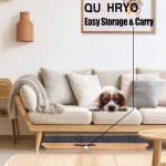 Wooden Dog Ramp Car Stairs Foldable Pet Stairs,5 Levels Height Pet Steps for Dogs and Cats,Non-Slip Balanced Dog Indoor Outdoor Ramp,Wood Color