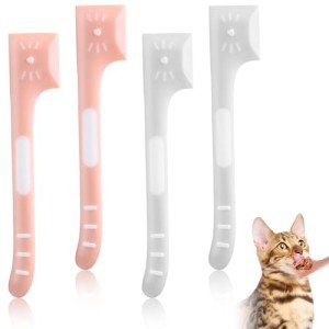 Cat Food Spoon - 4Pcs Cat Spoons for Wet Food Cat Food Spatula, Cat Can Opener Dog Spoon Pet Food Spoon for Cat Dog Pet