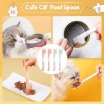 Cat Food Spoon - 4Pcs Cat Spoons for Wet Food Cat Food Spatula, Cat Can Opener Dog Spoon Pet Food Spoon for Cat Dog Pet