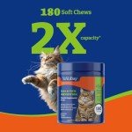 YoYoBay Flea and Tick Prevention for Cats Chewable - 180 Soft Chews, Salmon & Blueberry Flavor - Cats Flea and Tick Treatment Chewable, Natural Defense - Cats Immune Support Supplement