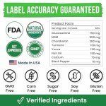 Glucosamine for Dogs - Joints Health Treats w/Omega Fish Oil - Natural Joint Pain Relief - Canine Hip and Joint Supplement w/Chondroitin + MSM + Turmeric + Calcium - 120 Beef Chews