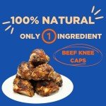 Paww Chew Knee Caps for Dogs, 100% Natural, Single Ingredient (12 Pack) Made and Sourced in the USA, High Protein, Grass-Fed Beef Knee Caps & Knuckle Bones, Long Lasting Cow Knee Caps, Meaty Dog Bones