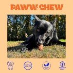 Paww Chew Knee Caps for Dogs, 100% Natural, Single Ingredient (12 Pack) Made and Sourced in the USA, High Protein, Grass-Fed Beef Knee Caps & Knuckle Bones, Long Lasting Cow Knee Caps, Meaty Dog Bones