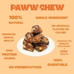 Paww Chew Knee Caps for Dogs, 100% Natural, Single Ingredient (12 Pack) Made and Sourced in the USA, High Protein, Grass-Fed Beef Knee Caps & Knuckle Bones, Long Lasting Cow Knee Caps, Meaty Dog Bones