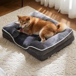 Sweetcrispy Orthopedic Dog Bed, Memory Foam Puppy Sleeping Sofa for Medium Pets with Washable Removable Cover Non-Slip Base Waterproof Liner Egg Crate for Improved Sleep, Grey, 28"L x 23"W x 6.5"Th