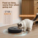 Automatic Cat Feeder Wet Food: Cordless Pet Food Dispenser with Stainless Steel Tray Programmable Timer AA Battery Powered Kitten Feeding Fountains Small Dog Fresh Refrigerated Bowl with 2 Ice Packs