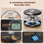 Automatic Cat Feeder Wet Food: Cordless Pet Food Dispenser with Stainless Steel Tray Programmable Timer AA Battery Powered Kitten Feeding Fountains Small Dog Fresh Refrigerated Bowl with 2 Ice Packs