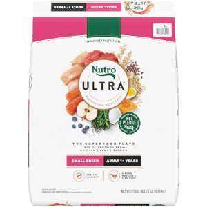 Nutro Ultra Adult Small Breed Dry Dog Food, Chicken, Lamb and Salmon Protein Trio, 12 lb. Bag