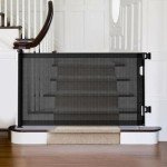 GROWNSY Retractable Baby Gate, Mesh Baby/Pet/Dog/Cat Gate 33" Tall, Extends to 55" Wide, Extra Wide Child Safety Gate for Doorway, Stairs, Hallways, Kitchen, Indoor/Outdoor，Black