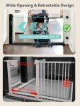 GROWNSY Retractable Baby Gate, Mesh Baby/Pet/Dog/Cat Gate 33" Tall, Extends to 55" Wide, Extra Wide Child Safety Gate for Doorway, Stairs, Hallways, Kitchen, Indoor/Outdoor，Black