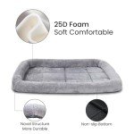 Patas Lague Bolster Dog Bed for Extra Small Dogs 16''x12'', Soft Warm Foam Pet Sofa Bed, Machine Washable Pet Cat Crate Mat for Toy Breeds, Grey