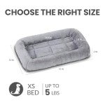 Patas Lague Bolster Dog Bed for Extra Small Dogs 16''x12'', Soft Warm Foam Pet Sofa Bed, Machine Washable Pet Cat Crate Mat for Toy Breeds, Grey