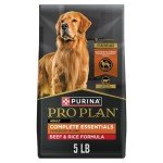Purina Pro Plan Complete Essentials Shredded Blend Beef and Rice Dog Food Dry Formula with Probiotics for Dogs - 5 lb. Bag