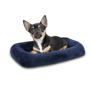 Cozy Navy Foam Dog Bed for Small Breeds