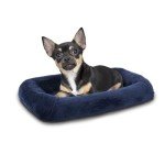 Cozy Navy Foam Dog Bed for Small Breeds