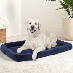 Cozy Navy Foam Dog Bed for Small Breeds