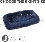 Cozy Navy Foam Dog Bed for Small Breeds