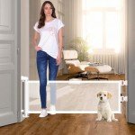 Retractable 14" Dog Gate for Doorways and Stairs