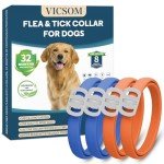 4 Pack Waterproof Dog Flea Collars - 32 Months