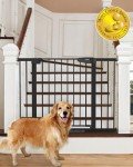 Cumbor Adjustable Auto-Close Dog Gate, Black