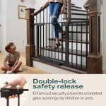 Cumbor Adjustable Auto-Close Dog Gate, Black