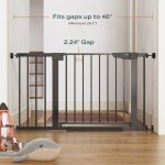 Cumbor Adjustable Auto-Close Dog Gate, Black