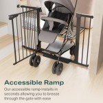 Cumbor Adjustable Auto-Close Dog Gate, Black