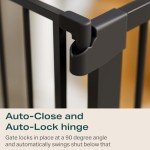 Cumbor Adjustable Auto-Close Dog Gate, Black