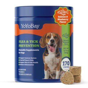 YoYoBay Natural Flea & Tick Chews for Dogs