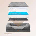 EHEYCIGA Extra Large Orthopedic Dog Bed, Grey