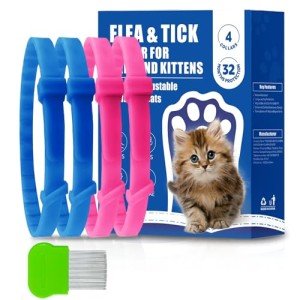 4 Pack Natural Flea and Tick Collars for Cats