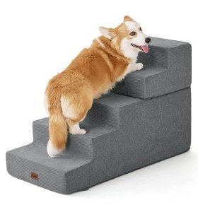 Extra Wide Dog Stairs for High Beds 5 Steps