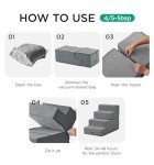 Extra Wide Dog Stairs for High Beds 5 Steps