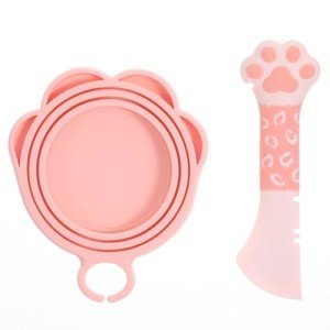 Silicone Paw Shape Can Lid and Spoon Set