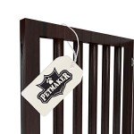Pet Gate - 4-Panel Indoor Foldable Dog Fence for Stairs, Hallways, or Doorways - 73x24-Inch Freestanding Dog Gates by PETMAKER (Brown)