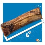 Jack&Pup Marrow Bones for Dogs | 6 Inch Dog Bones for Aggressive Chewers | Single Ingredient Bone Marrow Dog Bones, All Natural Dog Chew Bones (1 Pack)