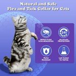 Flea and Tick Collar for Cats, 8 Months of Cat Flea Collar Protection 2 Collars Made with Premium Plant Based Essential Oil Waterproof and Natural Treatment Prevention Free Comb, 2Pack