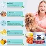 10 in 1 Dog Multivitamin Supplement with Glucosamine Probiotics Omegas 3 Dog Vitamins and Supplements Senior and Puppy Multivitamin for Dogs Supports Immunity Digestion Joint Skin and Coat Health