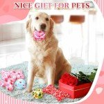 6 Pcs Valentine's Day Dog Toys Puppy Tennis Balls and Dog Squeaky Bone Toys Plush Interactive Pet Toys for Small Medium Large Dog Plush Chew Toys Puppy Training Toss Playing Gift