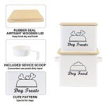 Brabtod Dog Food Storage Contianer,Dog Treats Container,Set of 2 Pet Food Bin Airtigh,Metal Pet Food Storage with Bamboo Lid,Dod Treats Jar-Can be Personalized-Ideal for Dog Kibble Cookie Biscuit
