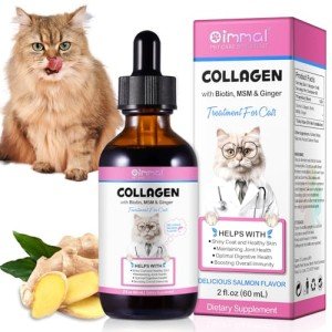 Collagen for Cats, Skin and Coat Supplement for Cats, Liquid Collagen for Cats, Itch Relief for Cats with Allergies, Support Immunity, Joint Health, Cat Collagen Supplement (2 Fl Oz)