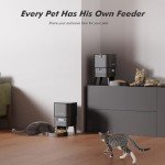 Nityers Automatic Cat Feeder 4L - Timed Pet Feeder for Cats and Dogs with Dry Cat Food Dispenser, Dog and Cat Food Storage Container, Programmable Control 1-6 Meals Pet Day, 10s Voice, Safety Lock