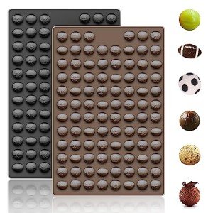 2 Pcs Gummy Balls Candy Molds Silicone 188 Cavity Soccer Basketball Baseball Rugby Silicone Mold for Chocolate, Fondant, Candy, Biscuits, Cookie, Jelly and Dog Training Commands Concept