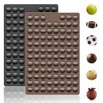 2 Pcs Gummy Balls Candy Molds Silicone 188 Cavity Soccer Basketball Baseball Rugby Silicone Mold for Chocolate, Fondant, Candy, Biscuits, Cookie, Jelly and Dog Training Commands Concept