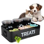 Metal Dog Treat Canister with Three Jars